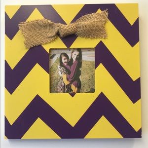 LSU Purple and Gold Chevron Picture Frame